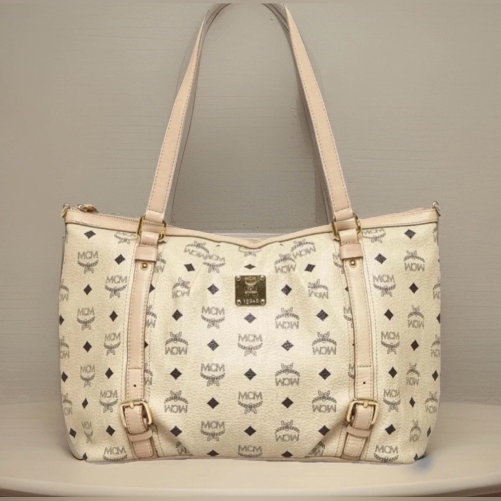 MCM Cream Viesto Two-way Crossbody Shoulder Bag - Picture 2 of 9